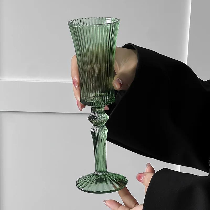 Green Vintage Striped Goblet French Champagne Glass Fruit Wine Glass High-value Glass Wine Glass Bar Party Barware 150ml
Green Vintage Striped Goblet French Champagne Glass Fruit Wine Glass High-value Glass Wine Glass Bar Party Barware 150ml