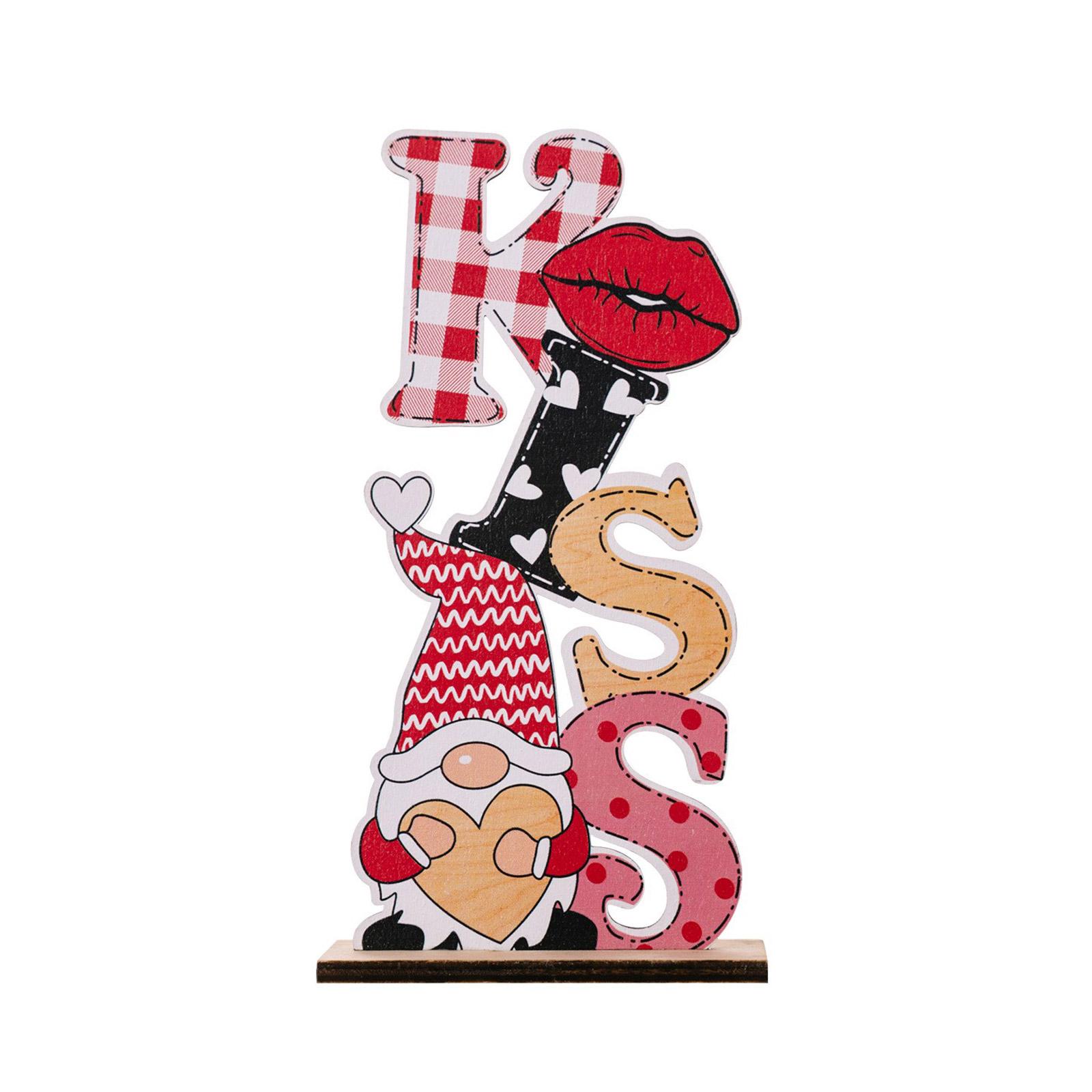 Love Kiss Lettering Display Wood Table Sign with Cute Gnomes Pattern for Valentines Day Gift or Home Shelves Decoration
Love Kiss Lettering Display Wood Table Sign with Cute Gnomes Pattern for Valentines Day Gift or Home Shelves Decoration