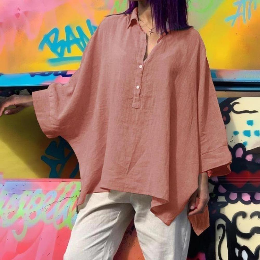 Women s Spring Tops Bat Sleeves Large Size Lapel Irregular Hem Soft Button Bat Sleeves Casual Women s Wear M-3XL 3XL рожевий
Women s Spring Tops Bat Sleeves Large Size Lapel Irregular Hem Soft Button Bat Sleeves Casual Women s Wear M-3XL 3XL рожевий