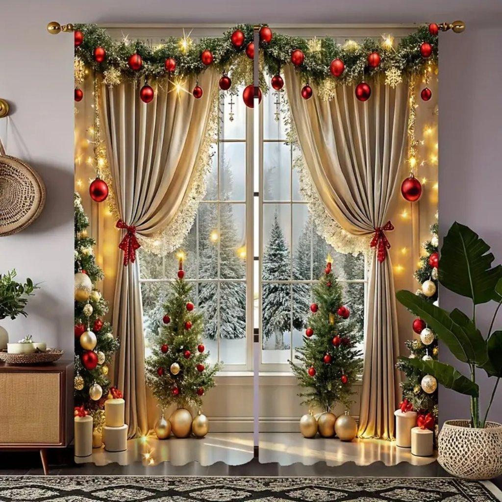 Комплект из 2 элегантных занавесок в виде рождественской елки - легкий уход, полупрозрачный полиэстер для всесезонного декора спальни 2x100W240H(CM79x95in&Grommet Top
Комплект из 2 элегантных занавесок в виде рождественской елки - легкий уход, полупрозрачный полиэстер для всесезонного декора спальни 2x100W240H(CM79x95in&Grommet Top