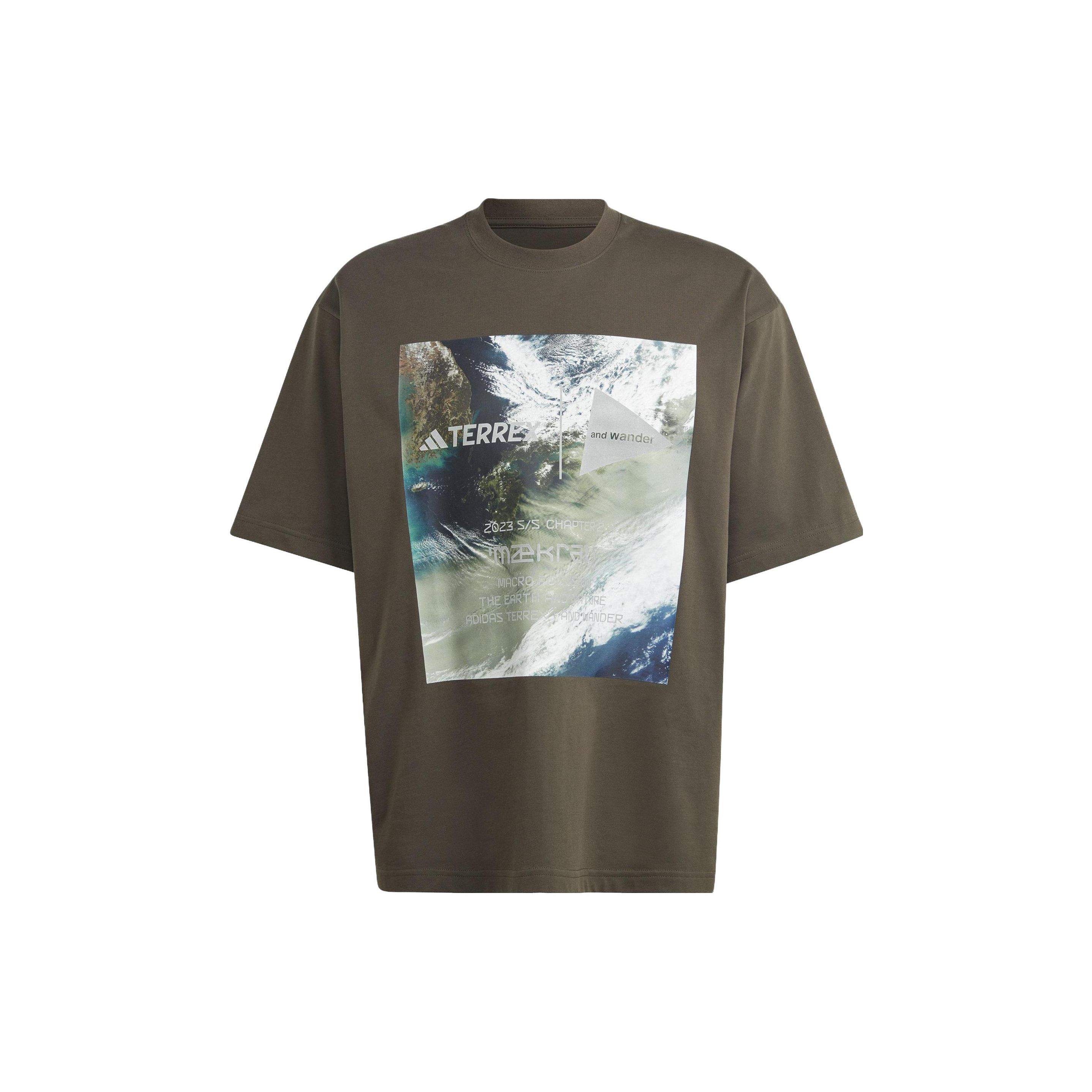 Adidas X And Wander Pattern Print Спорт на открытом воздухе Свободная футболка с круглым вырезом и короткими рукавами Топы унисекс Оливково-зеленый HR7143 
Adidas X And Wander Pattern Print Спорт на открытом воздухе Свободная футболка с круглым вырезом и короткими рукавами Топы унисекс Оливково-зеленый HR7143