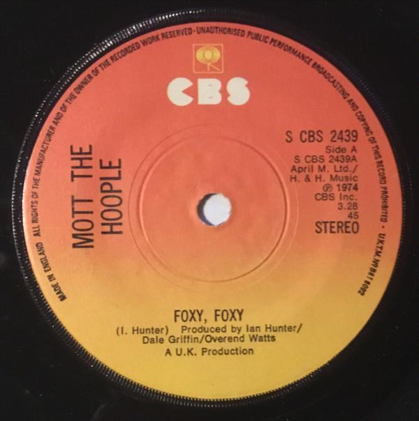7-дюймовая пластинка MOTT THE HOOPLE Foxy Foxy SCBS2439 CBS 1974 UK Рок Б/у
7-дюймовая пластинка MOTT THE HOOPLE Foxy Foxy SCBS2439 CBS 1974 UK Рок Б/у