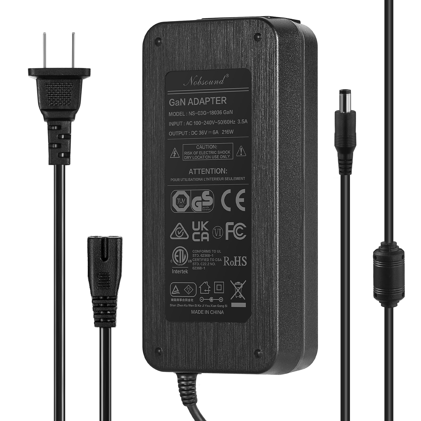 Nobsound 216W DC адаптер питания AC адаптер трансформатор для цифрового усилителя GaN технология 36V/6A 100-240V
Nobsound 216W DC адаптер питания AC адаптер трансформатор для цифрового усилителя GaN технология 36V/6A 100-240V