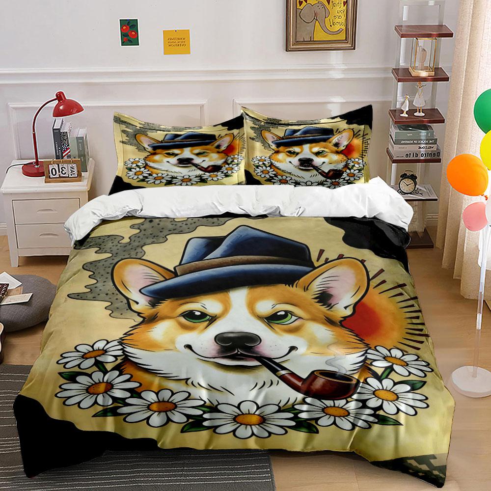 Corgi, hat, pipe, daisies. Bedding sets Duvet cover sets Duvet covers Pillowcases(1 * Duvet Cover 2 * Pillowcases, without duvet insert) 135x200cm
Corgi, hat, pipe, daisies. Bedding sets Duvet cover sets Duvet covers Pillowcases(1 * Duvet Cover 2 * Pillowcases, without duvet insert) 135x200cm