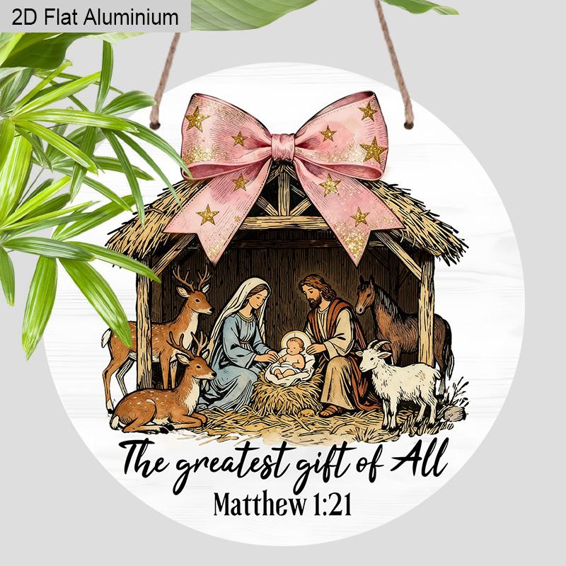 2D Flat Aluminium Nativity Christmas Sign with Manger Pattern - Navidad Decorative Sign & Plaque - Ideal for Wall Decoration - Home Hanging Decor 7.87×7.87inch
2D Flat Aluminium Nativity Christmas Sign with Manger Pattern - Navidad Decorative Sign & Plaque - Ideal for Wall Decoration - Home Hanging Decor 7.87×7.87inch