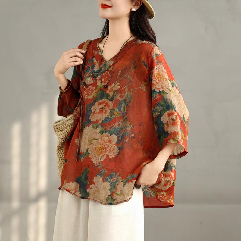 DIMANAF 2025 Women Summer Shirts Plus Size Linen Floral Printing Loose Vintage V-Neck New Tops Tees 2XL красный
DIMANAF 2025 Women Summer Shirts Plus Size Linen Floral Printing Loose Vintage V-Neck New Tops Tees 2XL красный