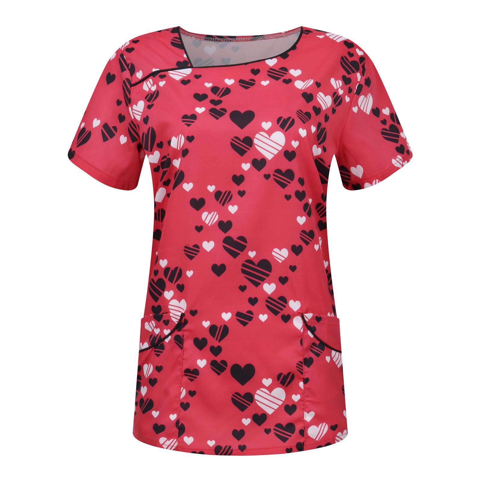 Women s Fashion Print V-Neck Short-Sleeved Pocket T-Shirt Nurses Clothing S рожевий
Women s Fashion Print V-Neck Short-Sleeved Pocket T-Shirt Nurses Clothing S рожевий