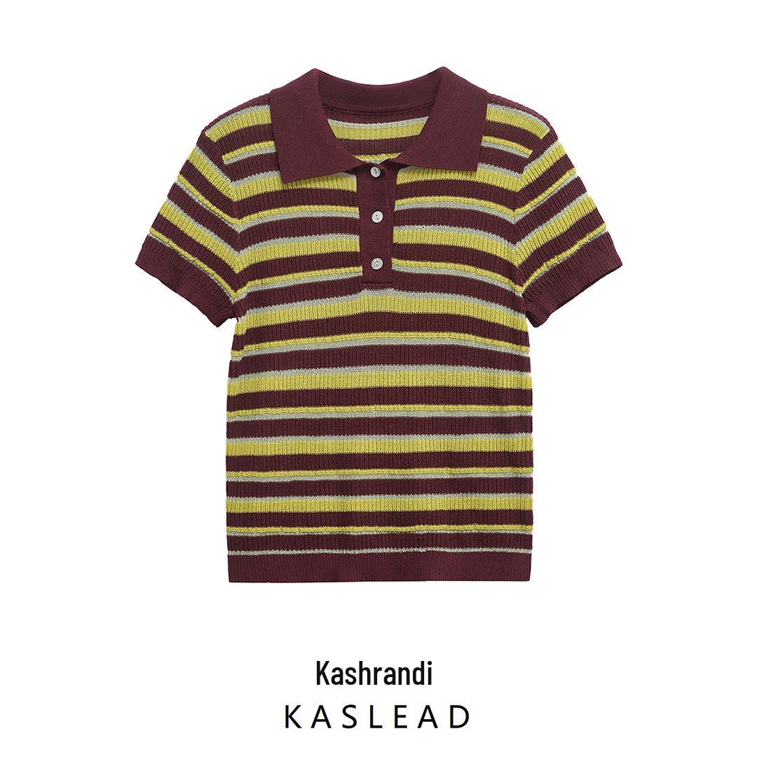 Spring 2025 Women s Striped Polo Collar Short Sleeve Top - European & American Style Fashion. S
Spring 2025 Women s Striped Polo Collar Short Sleeve Top - European & American Style Fashion. S