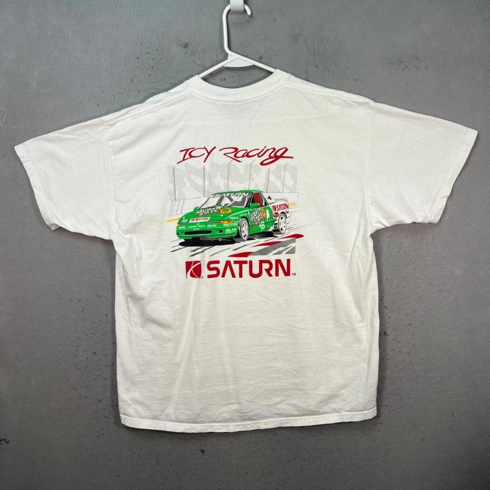 Vintage 90s Saturn Icy Racing Graphic T-Shirt White Size XL Made In USA S
Vintage 90s Saturn Icy Racing Graphic T-Shirt White Size XL Made In USA S
