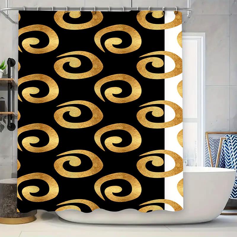 Luxury Golden Swirl Pattern Shower Curtain Black Gold Print Bathroom Decor Home Decoration Waterproof Fabric (White) W60H190(CM)-1 Pcs
Luxury Golden Swirl Pattern Shower Curtain Black Gold Print Bathroom Decor Home Decoration Waterproof Fabric (White) W60H190(CM)-1 Pcs