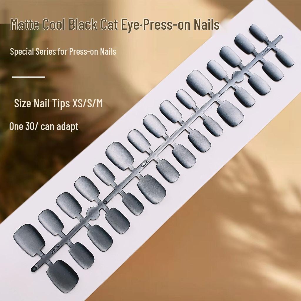 Matte Black Cat Eye False Nails - High-End, Wearable Spicy Girl Manicure 
Matte Black Cat Eye False Nails - High-End, Wearable Spicy Girl Manicure