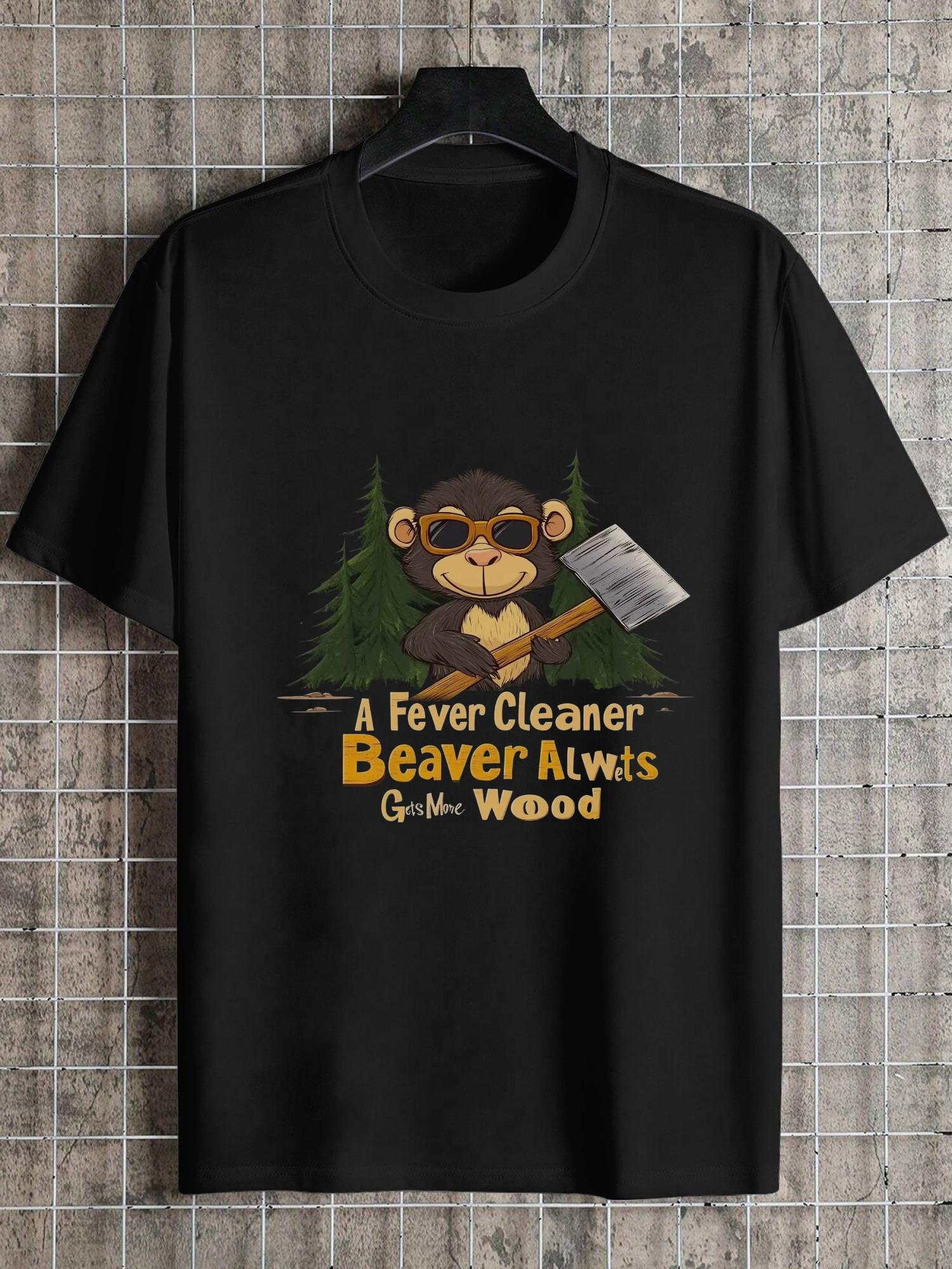 1pc Humorous A Fever Beaver Aunts Graphic T-shirt - 180g Cotton Crew Neck Short Sleeve Tee with Smiling Baboon & Axe Design L
1pc Humorous A Fever Beaver Aunts Graphic T-shirt - 180g Cotton Crew Neck Short Sleeve Tee with Smiling Baboon & Axe Design L