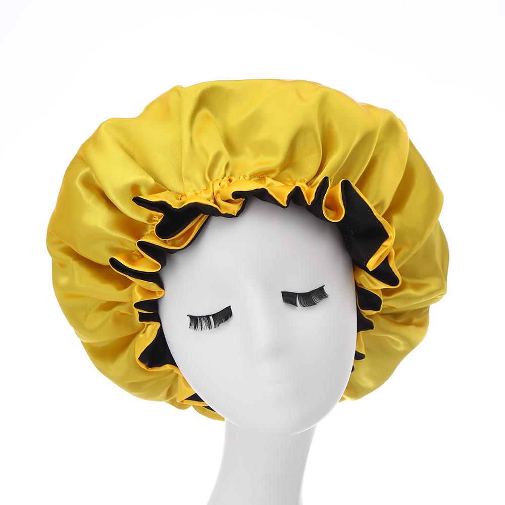 European Satin Bonnet: Double-Layer, Double-Sided, Ruffled Sleep Cap One Size жёлтый/чёрный
European Satin Bonnet: Double-Layer, Double-Sided, Ruffled Sleep Cap One Size жёлтый/чёрный