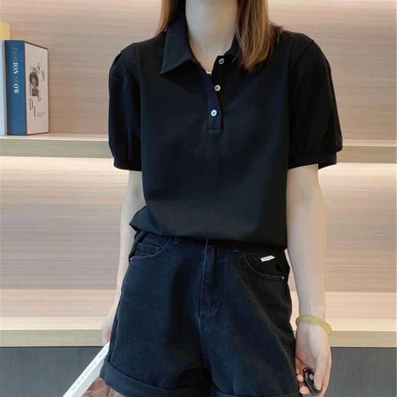Short-sleeved T-shirt Summer Commuting Simple Fashionable Loose Versatile Casual Slim Polo Top Women M чорний
Short-sleeved T-shirt Summer Commuting Simple Fashionable Loose Versatile Casual Slim Polo Top Women M чорний