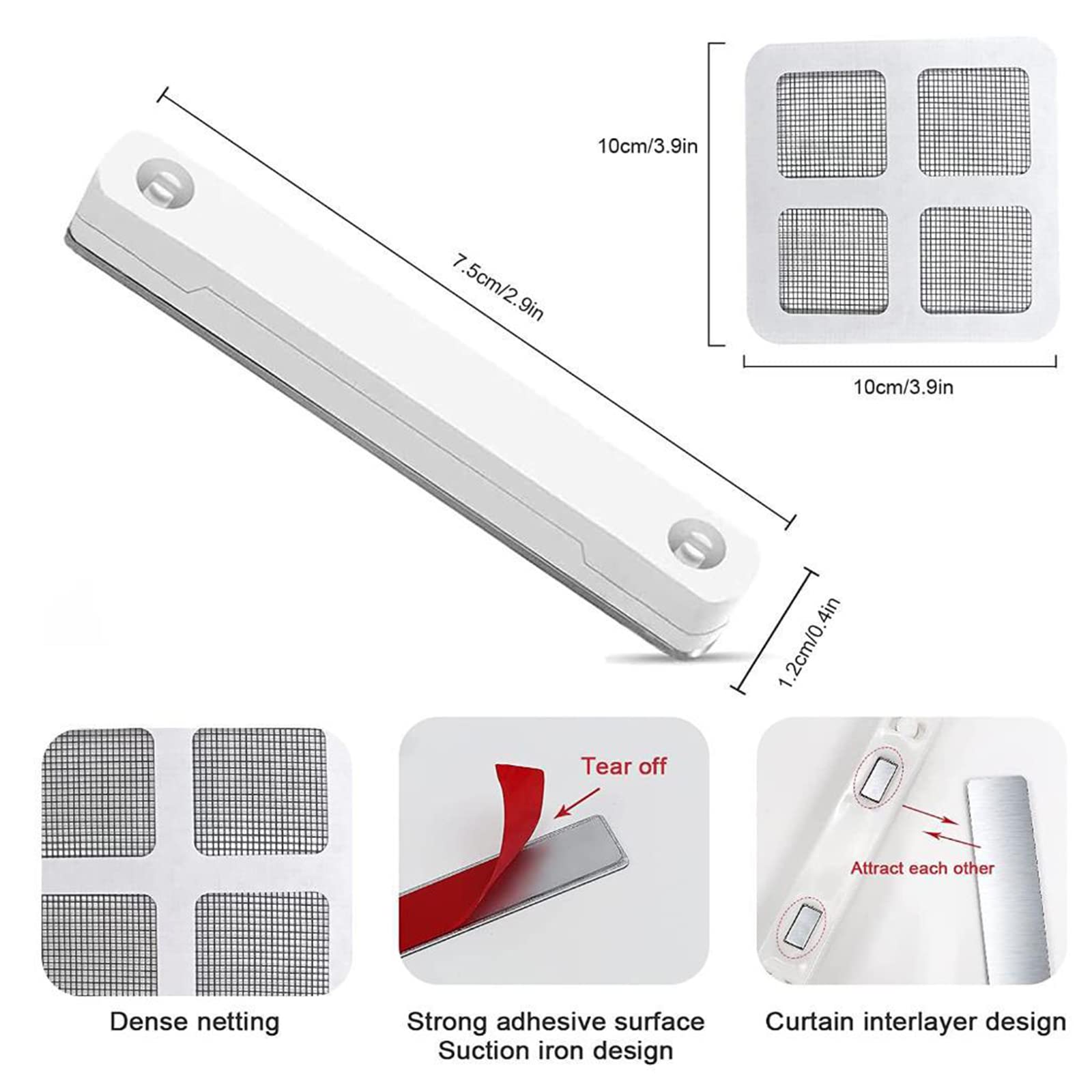 12Pcs Punch Free Anti Mosquito Window Screen Magnetic Clip Window Screen Buckle with Patch Type A
12Pcs Punch Free Anti Mosquito Window Screen Magnetic Clip Window Screen Buckle with Patch Type A