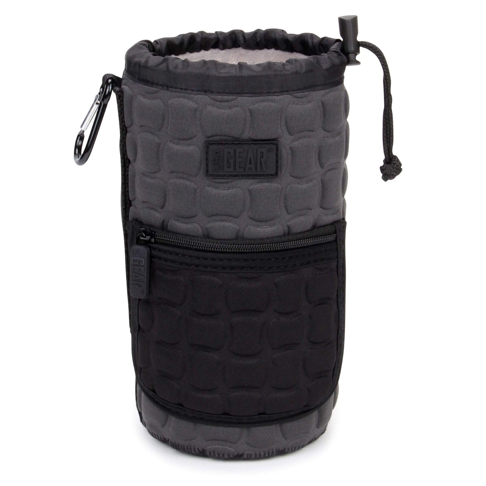 USA GEAR Large Lens Case Pouch with Deluxe Padded Neoprene Drawstring Carabiner Reinforced Belt and Zippered Pocket to Hold Up to Lenses FlexARMOR-X
USA GEAR Large Lens Case Pouch with Deluxe Padded Neoprene Drawstring Carabiner Reinforced Belt and Zippered Pocket to Hold Up to Lenses FlexARMOR-X