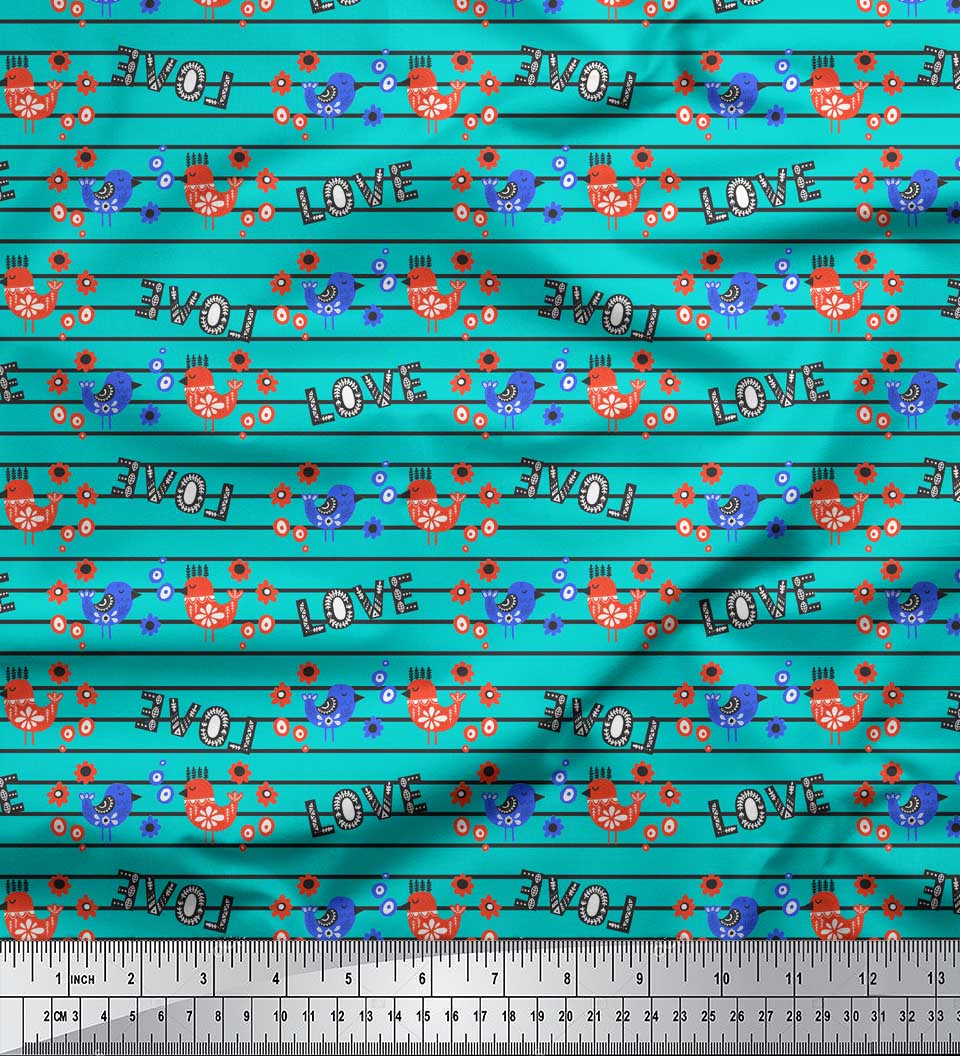 Soimoi Blue Poly Crepe Fabric Stripe & Love Text Printed Fabric 1 metre 42 Inch 42 Inch Wide - Poly Crepe зелений
Soimoi Blue Poly Crepe Fabric Stripe & Love Text Printed Fabric 1 metre 42 Inch 42 Inch Wide - Poly Crepe зелений