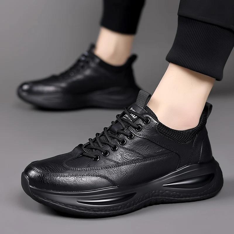 Men s Casual Shoes lace up black Trend Wild Fashi Men Shoes Thick-soled Shoe Men Leather Shoes Men Zapatos De Hombre 38 чёрный
Men s Casual Shoes lace up black Trend Wild Fashi Men Shoes Thick-soled Shoe Men Leather Shoes Men Zapatos De Hombre 38 чёрный