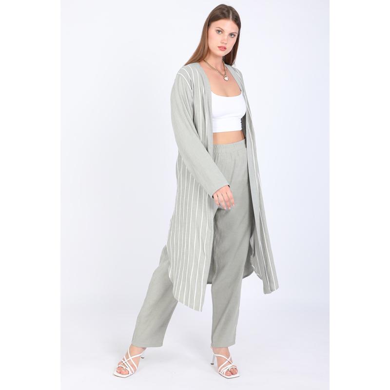 Женский двойной костюм больших размеров с открытым передом мятно-зеленый L мятный зеленый 
Женский двойной костюм больших размеров с открытым передом мятно-зеленый L мятный зеленый