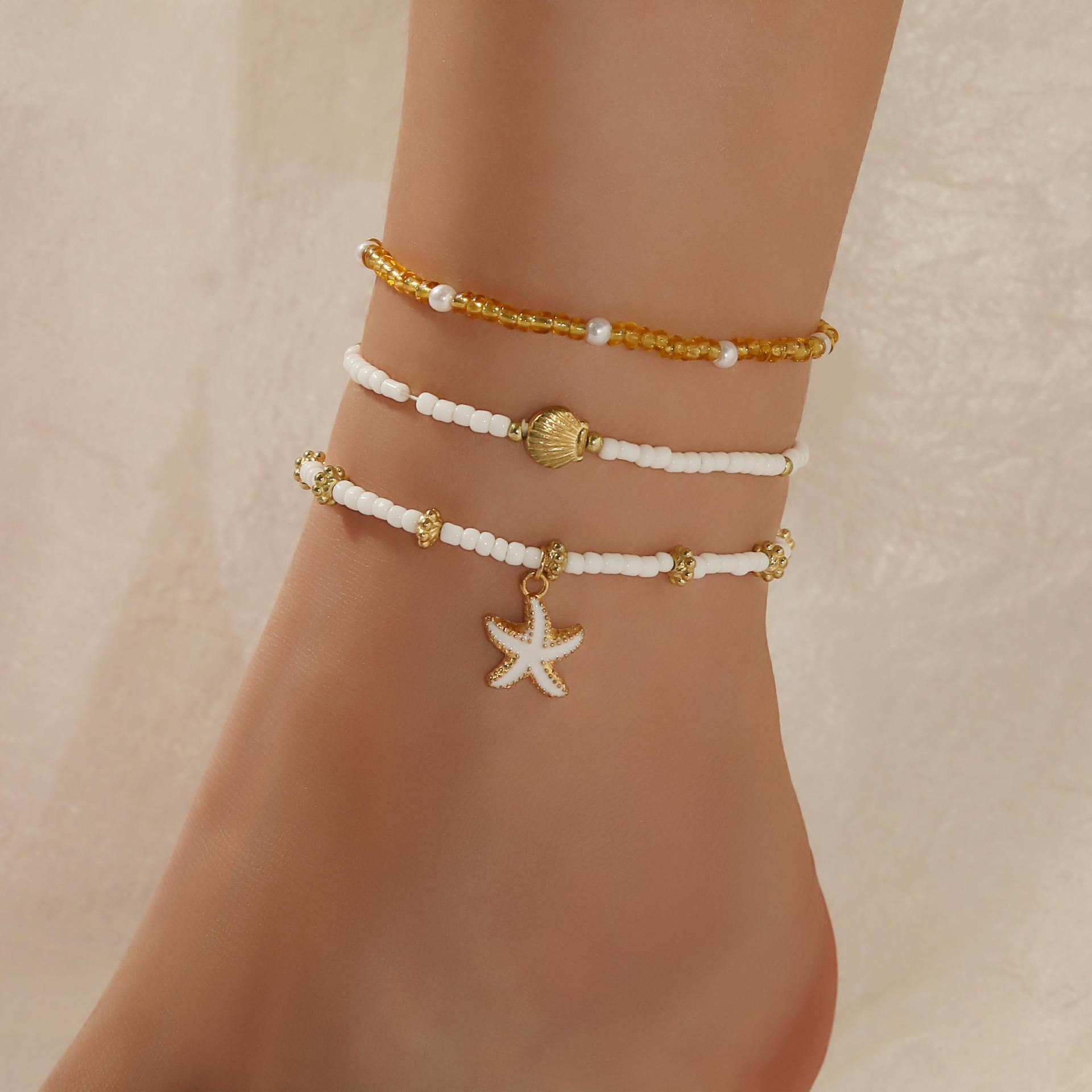 Браслет на ногу из ракушек морской звезды на эластичной нити, женский многослойный набор, богемный пляжный стиль
Браслет на ногу из ракушек морской звезды на эластичной нити, женский многослойный набор, богемный пляжный стиль