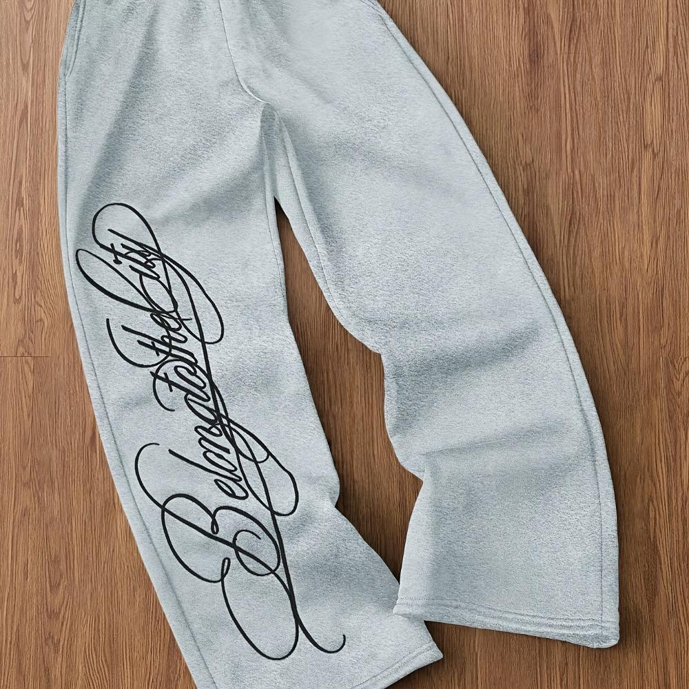 Unisex Street Sports Casual Pants, Loose Wide Leg Pants, Fitness Fashion, Super Black Letter Printed Straight Wide Leg Pants XL
Unisex Street Sports Casual Pants, Loose Wide Leg Pants, Fitness Fashion, Super Black Letter Printed Straight Wide Leg Pants XL