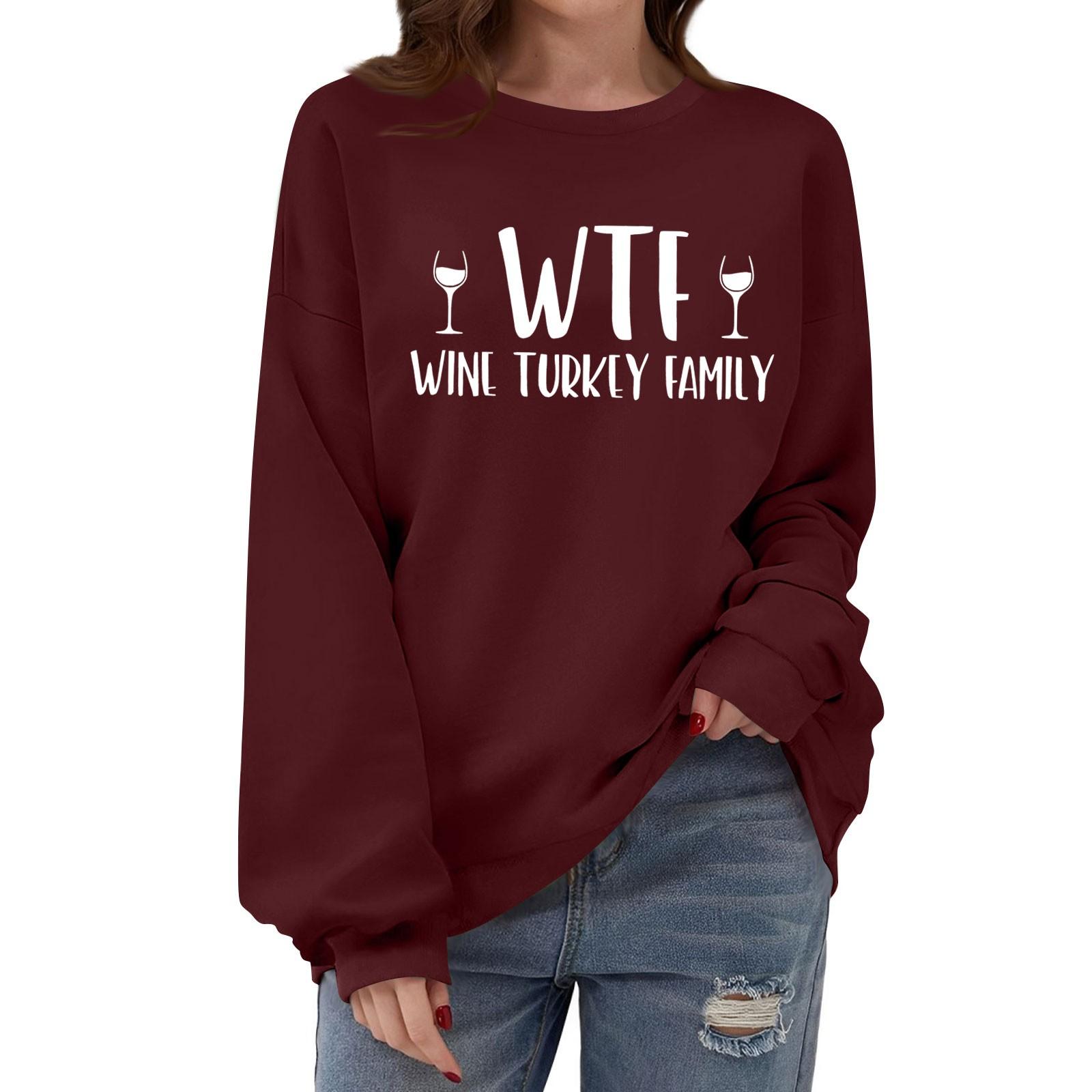 Женская толстовка с круглым вырезом и длинными рукавами, с принтом ко Дню благодарения XL винный
Женская толстовка с круглым вырезом и длинными рукавами, с принтом ко Дню благодарения XL винный