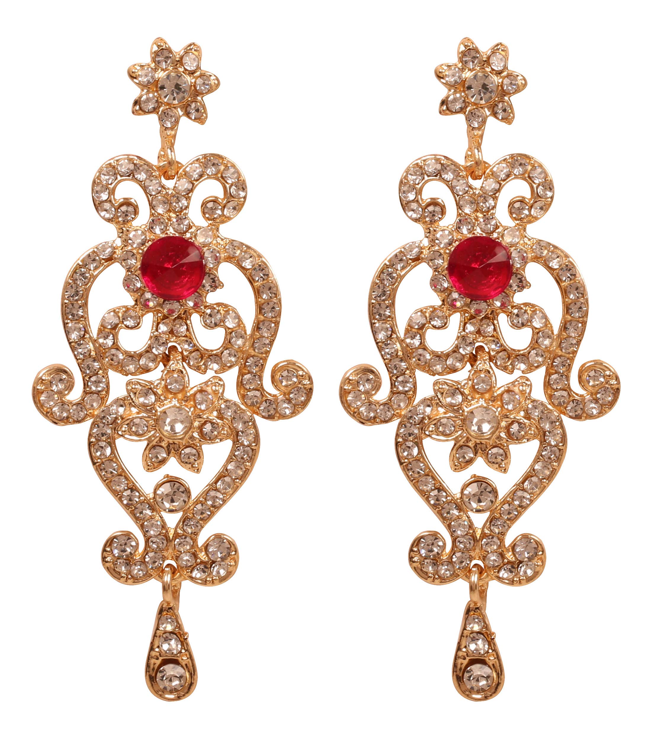 Touchstone Indian Bollywood Choice Traditional Skilled Crafting Elegant Flower Rhinestone Faux Tourmaline Charming Designer Jewelry Earrings Gold
Touchstone Indian Bollywood Choice Traditional Skilled Crafting Elegant Flower Rhinestone Faux Tourmaline Charming Designer Jewelry Earrings Gold