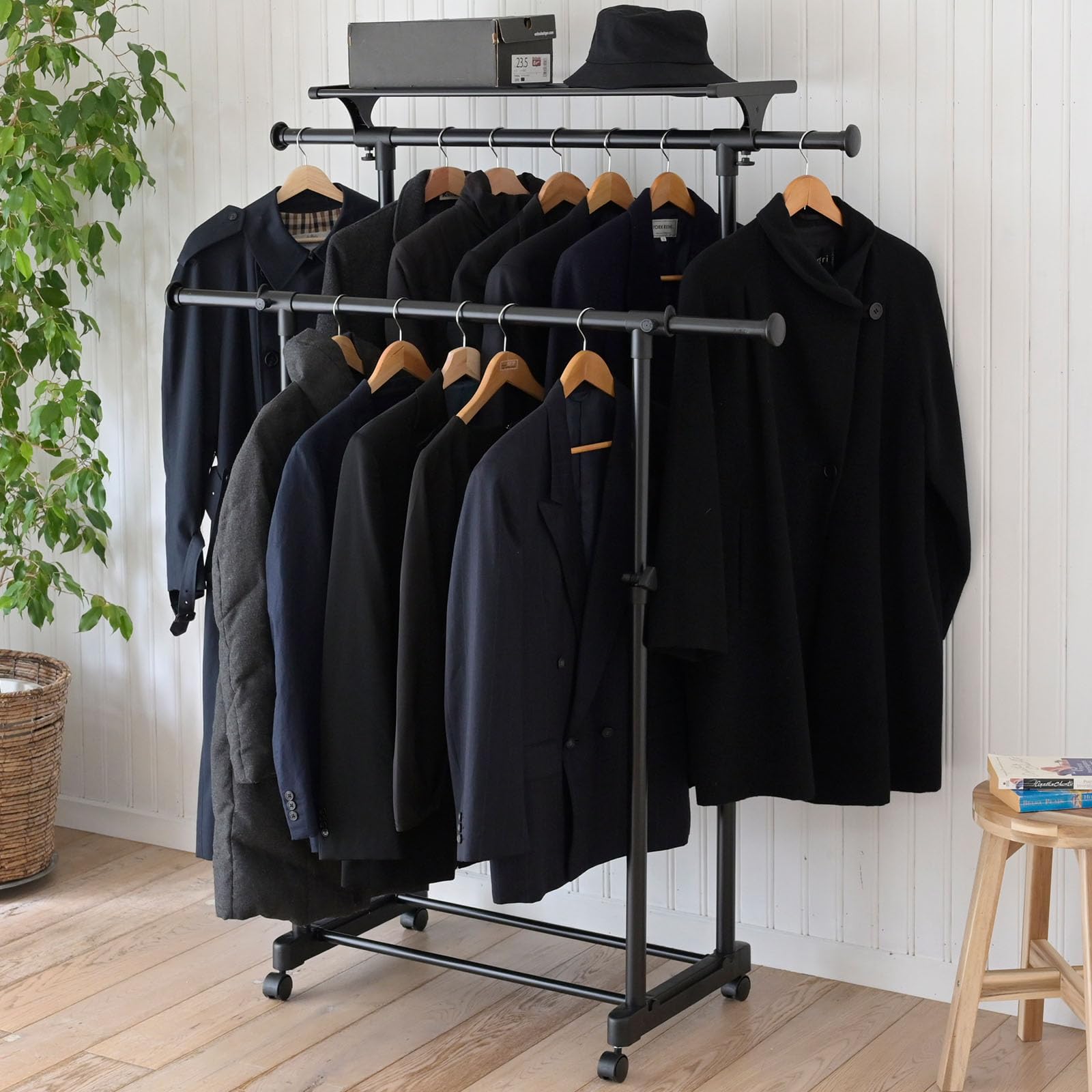 Yamazen Clothes Rack with Wide x Deep x High Upper Height Assembly All (YAMAZEN) Casters, 80-132cm 51.5cm 95.5-158.5cm (with Shelf, Extendable,
Yamazen Clothes Rack with Wide x Deep x High Upper Height Assembly All (YAMAZEN) Casters, 80-132cm 51.5cm 95.5-158.5cm (with Shelf, Extendable,