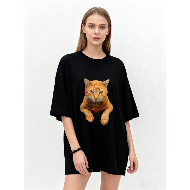Oversized T Shirt Black Orange Cat Print Casual Wear for Women Summer Fashion Streetwear Top Unisex Loose Fit Graphic Tee XXXXL чёрный
Oversized T Shirt Black Orange Cat Print Casual Wear for Women Summer Fashion Streetwear Top Unisex Loose Fit Graphic Tee XXXXL чёрный