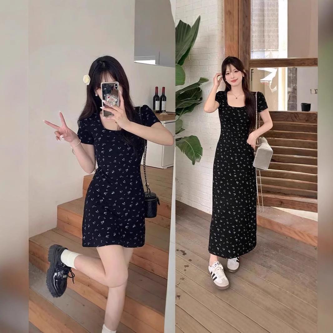 Hepburn-Style Little Black Floral Dress: Summer Slimming Short Sleeve for Women Small
Hepburn-Style Little Black Floral Dress: Summer Slimming Short Sleeve for Women Small