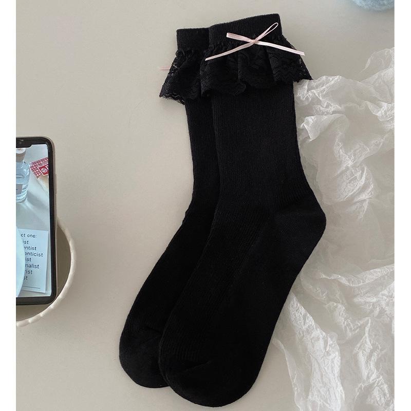 Girl Lolita Princess Style Socks Japanese Kawaii Schoolgirl Bow Lace Trim Stacked Calf Sock Spring Fall Soft Cotton Socks One Size чёрный
Girl Lolita Princess Style Socks Japanese Kawaii Schoolgirl Bow Lace Trim Stacked Calf Sock Spring Fall Soft Cotton Socks One Size чёрный