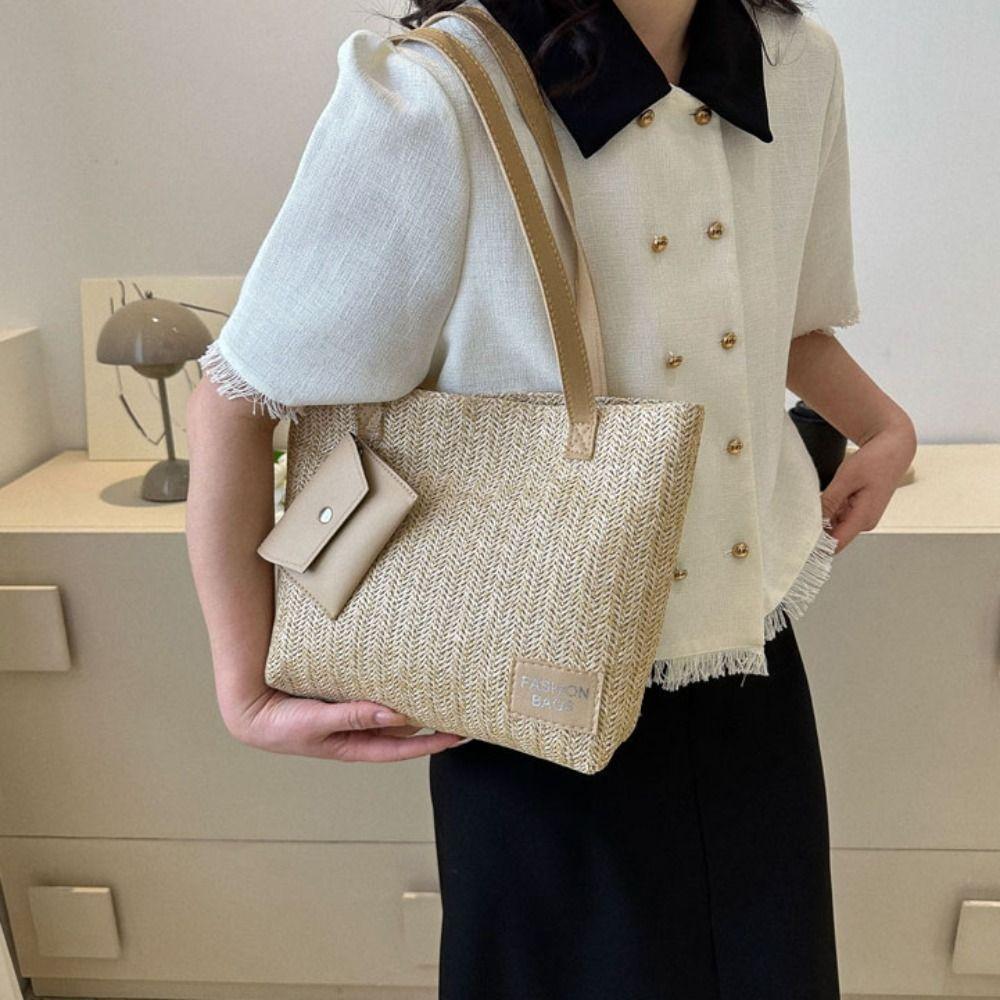 with Coin Purse Weave Straw Tote Bag Bohemian Style Raffia Shoulder Bag Fashion Beach Bag Shopping хакі
with Coin Purse Weave Straw Tote Bag Bohemian Style Raffia Shoulder Bag Fashion Beach Bag Shopping хакі
