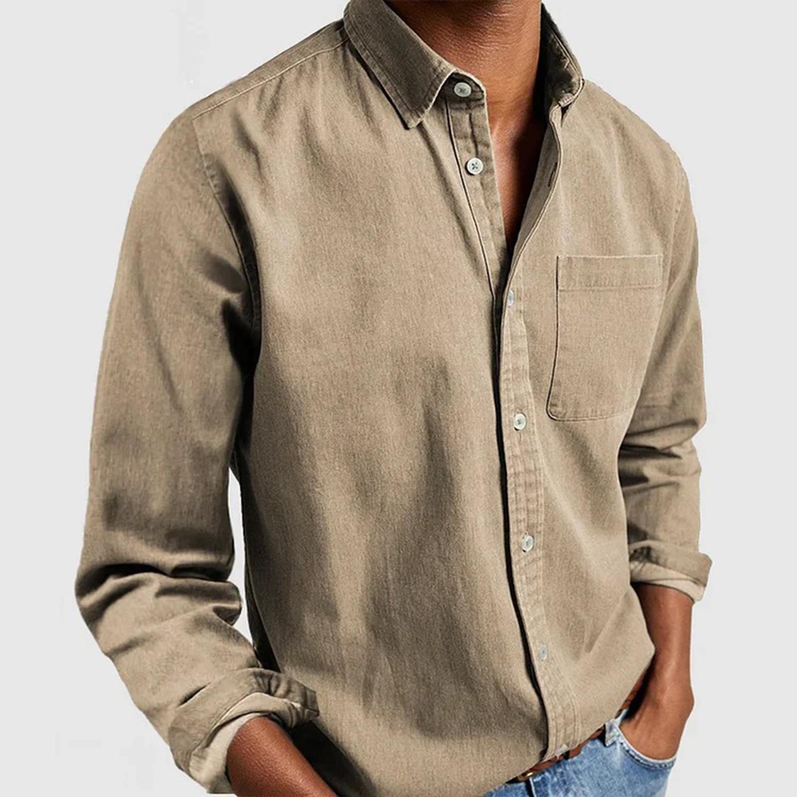 Shirt Men Turn Down Collar Blouses Single Breasted Shirts Cardigan Loose Long Sleeve Tees Solid Casual Button Autumn XS хакі
Shirt Men Turn Down Collar Blouses Single Breasted Shirts Cardigan Loose Long Sleeve Tees Solid Casual Button Autumn XS хакі