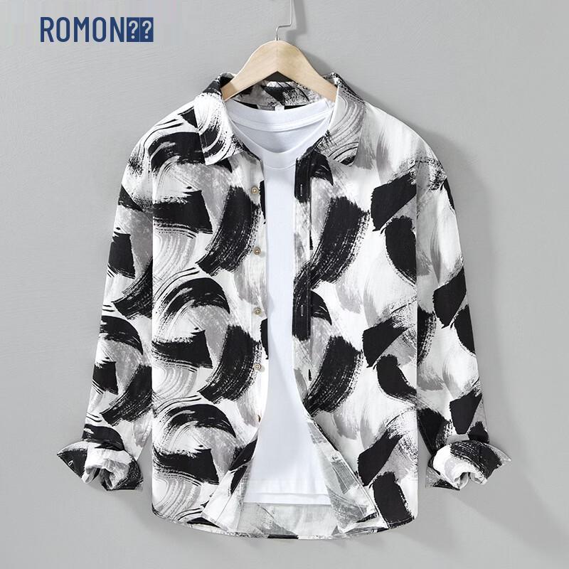 Romon Men s Tencel Blend Print Color-block Long-Sleeve Shirt XL
Romon Men s Tencel Blend Print Color-block Long-Sleeve Shirt XL
