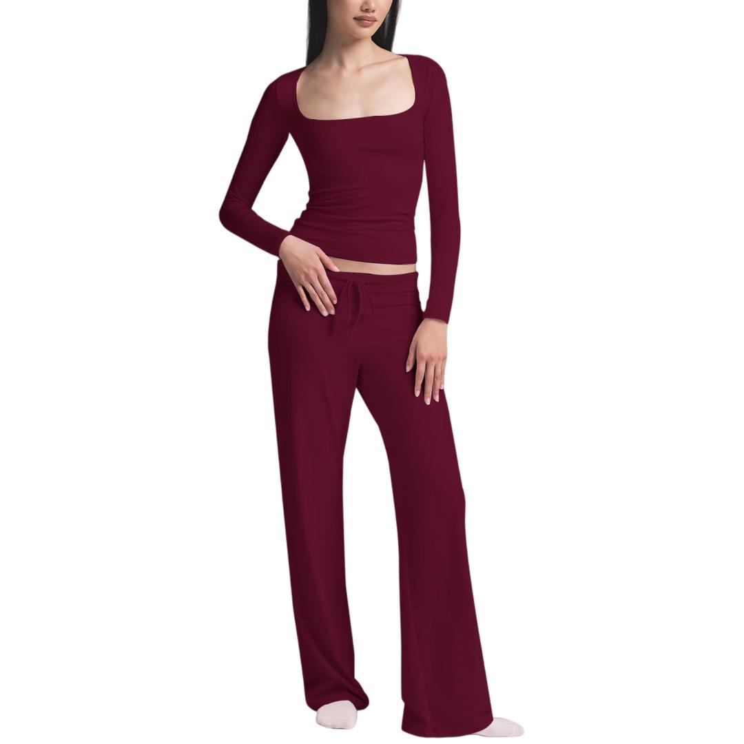 2026 Autumn/Winter Women’s Casual Knit Long Sleeve Square Neck Yoga Two-Piece Set - Solid Color (Europe/America) Large вино красного
2026 Autumn/Winter Women’s Casual Knit Long Sleeve Square Neck Yoga Two-Piece Set - Solid Color (Europe/America) Large вино красного