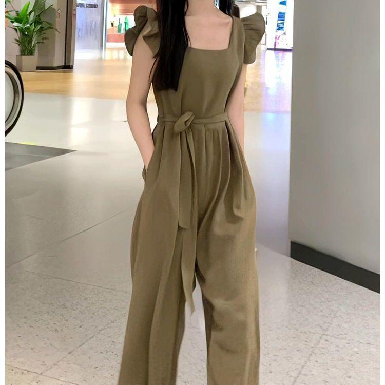 High-Waisted Lace-Up Doll-Style Jumpsuit with Ruffled Sleeves for Summer S 40-48kg темно-зеленого
High-Waisted Lace-Up Doll-Style Jumpsuit with Ruffled Sleeves for Summer S 40-48kg темно-зеленого