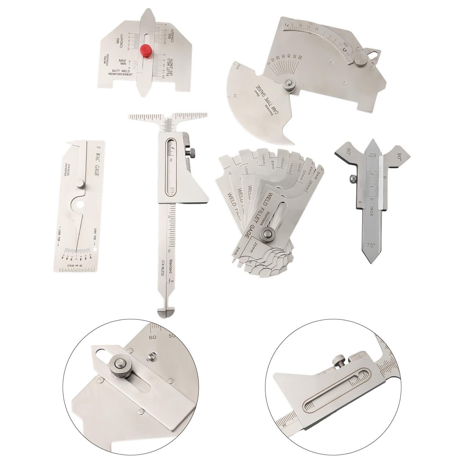 Heights Welding Gauges Set Silver Supplies Tools V-Wac 6pcs Widths Angles Boiler Bridge Gaps Inspection MG-11 MG-8 China Mainland
Heights Welding Gauges Set Silver Supplies Tools V-Wac 6pcs Widths Angles Boiler Bridge Gaps Inspection MG-11 MG-8 China Mainland