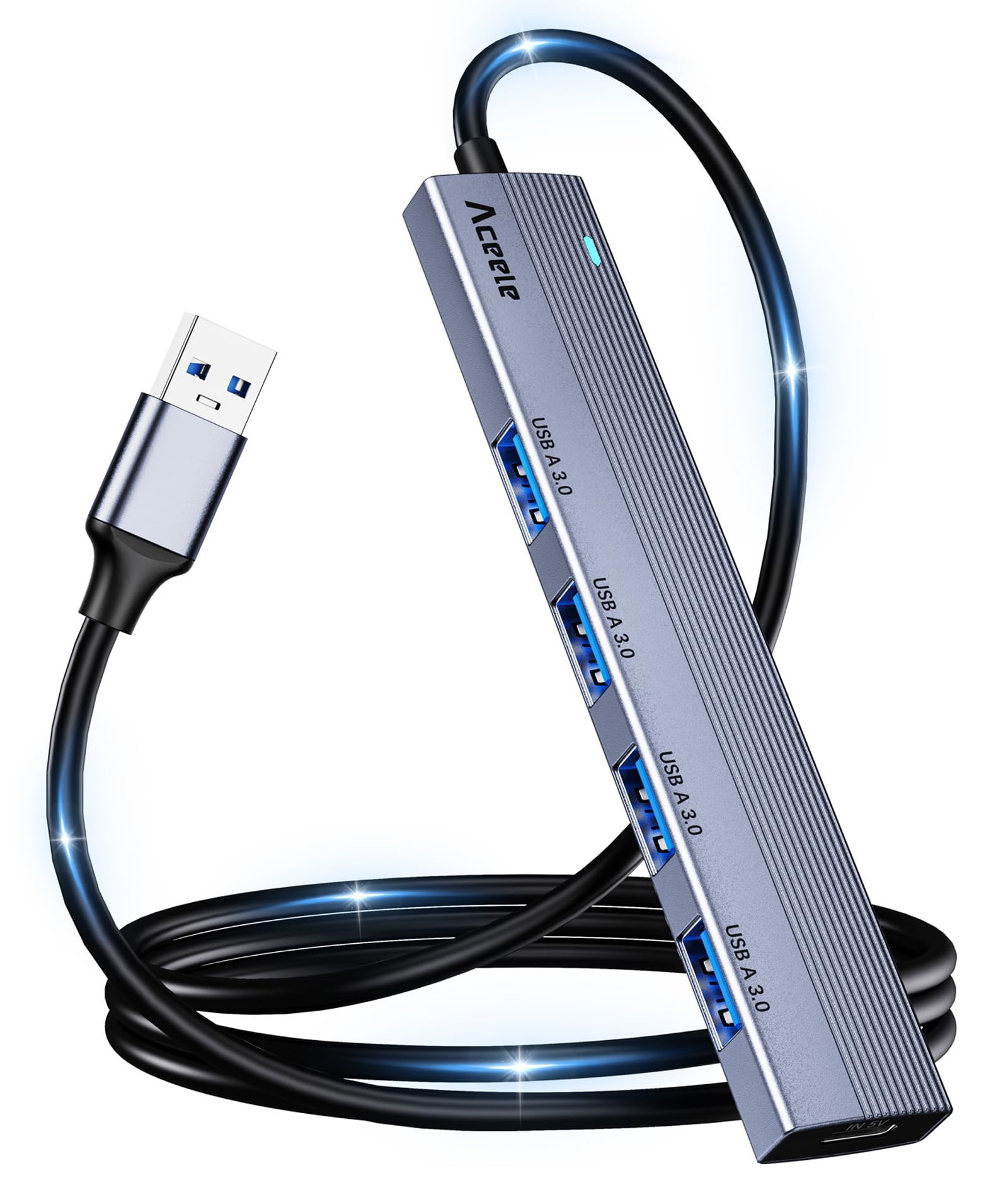 Aceele USB Hub 5 Port USB Hub 120cm with Power Port Compatible with PS4 Lightweight Compact 5Gbps High Speed Data Transfer USB Hub Work from Home Can
Aceele USB Hub 5 Port USB Hub 120cm with Power Port Compatible with PS4 Lightweight Compact 5Gbps High Speed Data Transfer USB Hub Work from Home Can