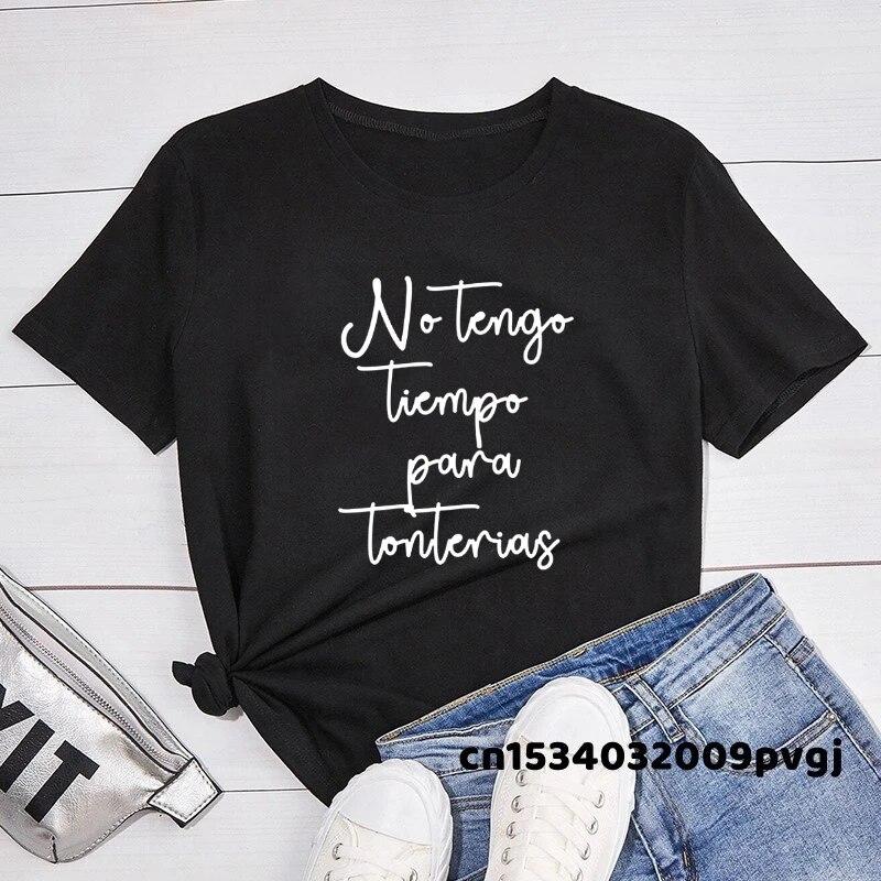 У меня нет времени на ерунду, испанская фраза, Camiseta Mujer, женская футболка, топы, базовая футболка с короткими рукавами для женщин, унисекс
У меня нет времени на ерунду, испанская фраза, Camiseta Mujer, женская футболка, топы, базовая футболка с короткими рукавами для женщин, унисекс