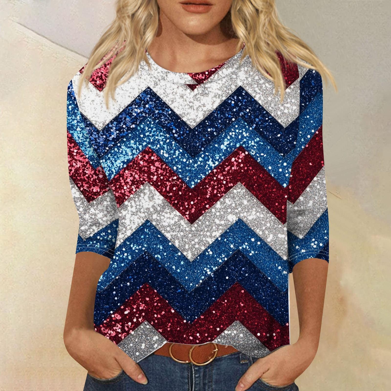 Women s Fashion Casual 3/4 Sleeve Independence Day Printed Round Neck Pullover Top XL Кіновар
Women s Fashion Casual 3/4 Sleeve Independence Day Printed Round Neck Pullover Top XL Кіновар