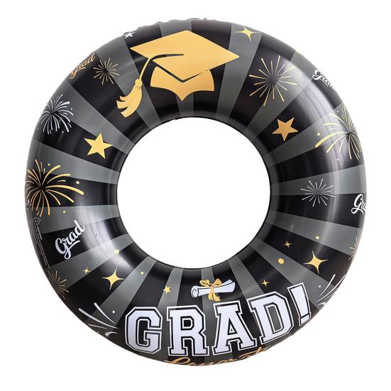 Graduation Party Inflatable Swim Ring Congrats Grad Leakproof Thickened PVC Swimming Ring Outdoor Pool Beach Graduation Party Float Tube чорний
Graduation Party Inflatable Swim Ring Congrats Grad Leakproof Thickened PVC Swimming Ring Outdoor Pool Beach Graduation Party Float Tube чорний