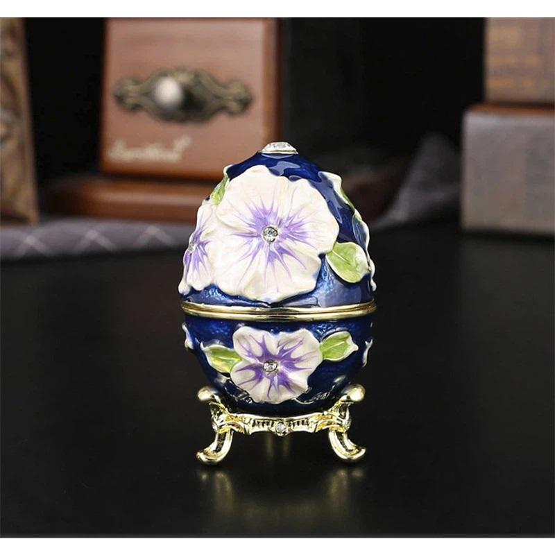 Faberge Style Enamel Egg Jewelry Box, Flower Pattern Trinket Box with Detachable Stand, 2 Colors Optional синий
Faberge Style Enamel Egg Jewelry Box, Flower Pattern Trinket Box with Detachable Stand, 2 Colors Optional синий