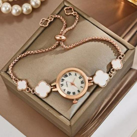 Women s College-Style Mother-of-Pearl Watch with Four-Leaf Clover Bracelet розового золота
Women s College-Style Mother-of-Pearl Watch with Four-Leaf Clover Bracelet розового золота
