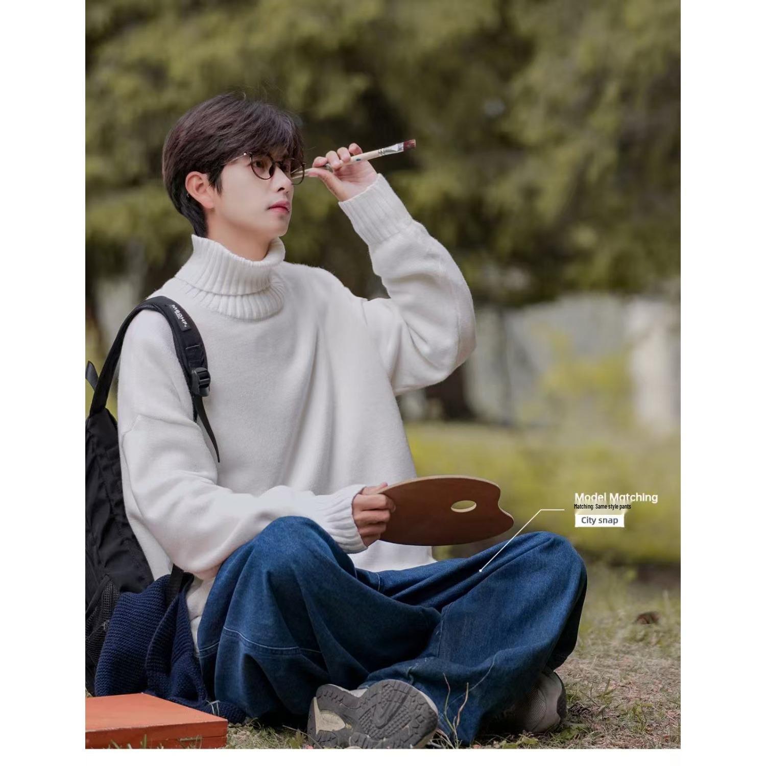 Men s Trendy High-Neck Warm Sweater - Versatile Knitwear for Autumn/Winter, Loose Fit for Couples L білий
Men s Trendy High-Neck Warm Sweater - Versatile Knitwear for Autumn/Winter, Loose Fit for Couples L білий