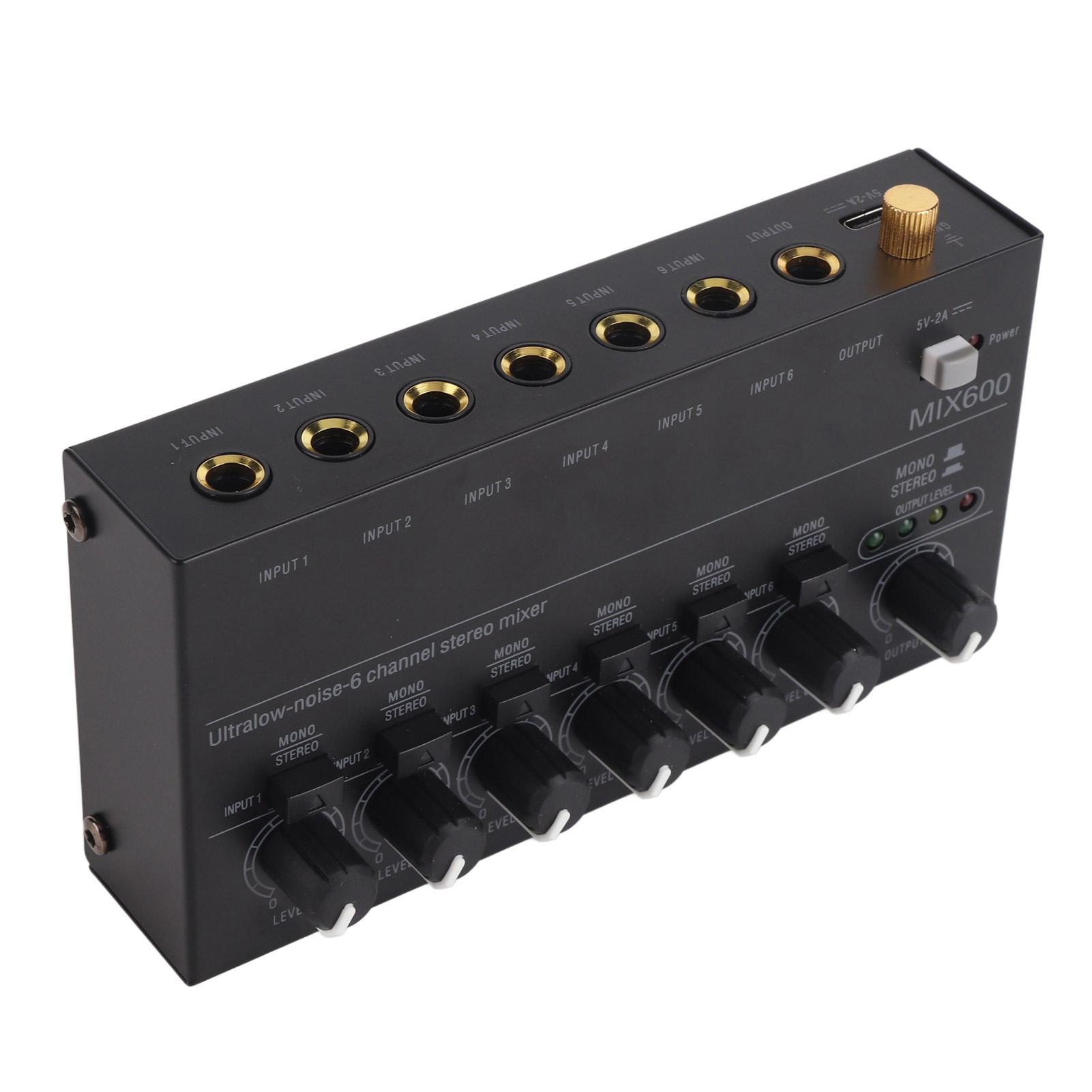 Sound Mixer Ultra Compact Metal Low Noise 6 Channel Stereo Line Mixer for Studio Stage Small Clubs Bar US
Sound Mixer Ultra Compact Metal Low Noise 6 Channel Stereo Line Mixer for Studio Stage Small Clubs Bar US