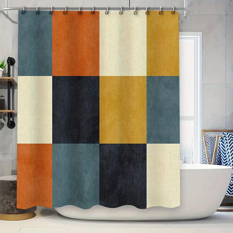 Vintage Shower Curtain Blue Teal Beige Geometric Pattern Bathroom Decor Farmhouse Rustic Waterproof Fabric Backdrop W60H190(CM)-1 Pcs
Vintage Shower Curtain Blue Teal Beige Geometric Pattern Bathroom Decor Farmhouse Rustic Waterproof Fabric Backdrop W60H190(CM)-1 Pcs