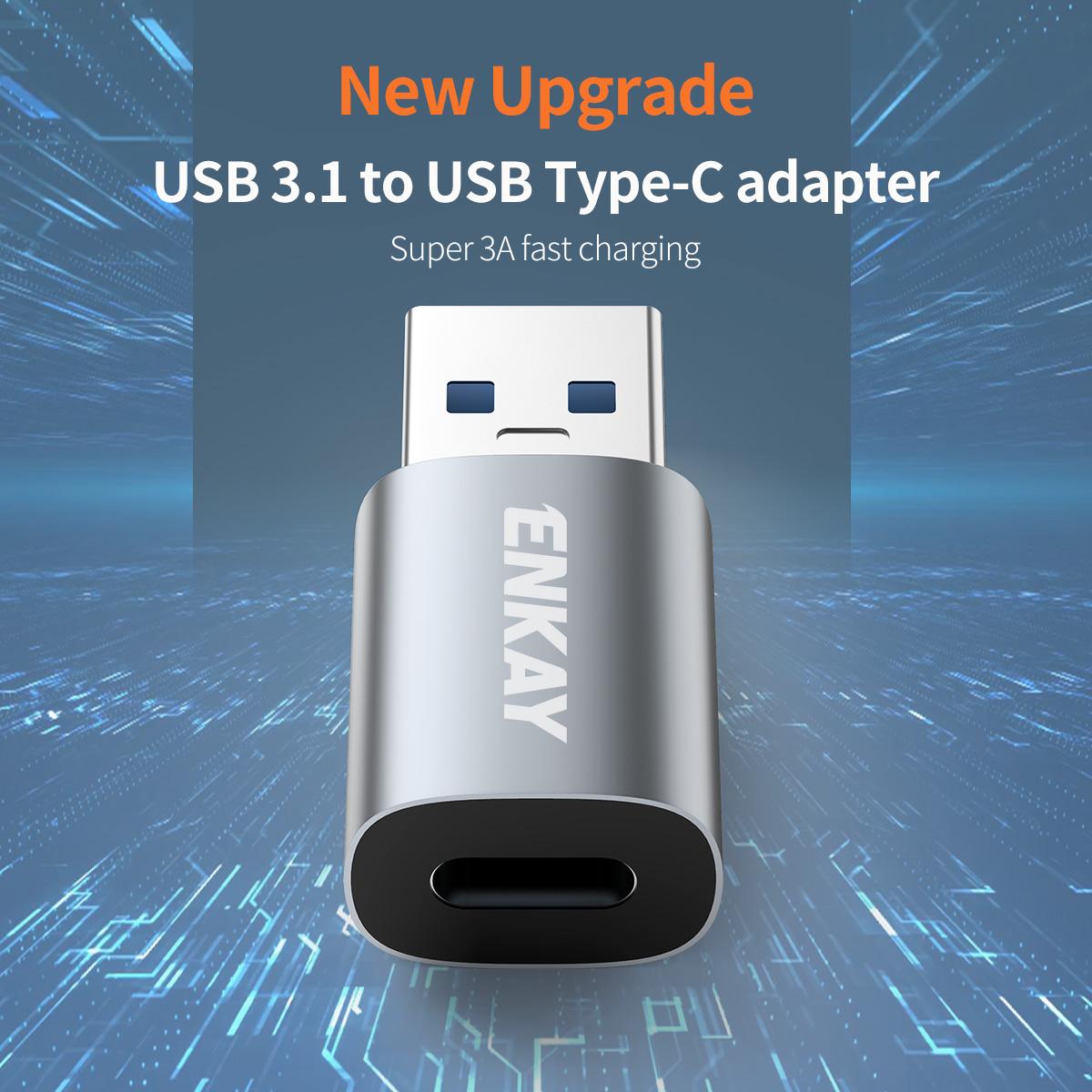 ENKAY ENK-AT118 USB 3.1 Male to Type-C Female Converter Data Transfer Fast Charging Adapter As Shown A
ENKAY ENK-AT118 USB 3.1 Male to Type-C Female Converter Data Transfer Fast Charging Adapter As Shown A