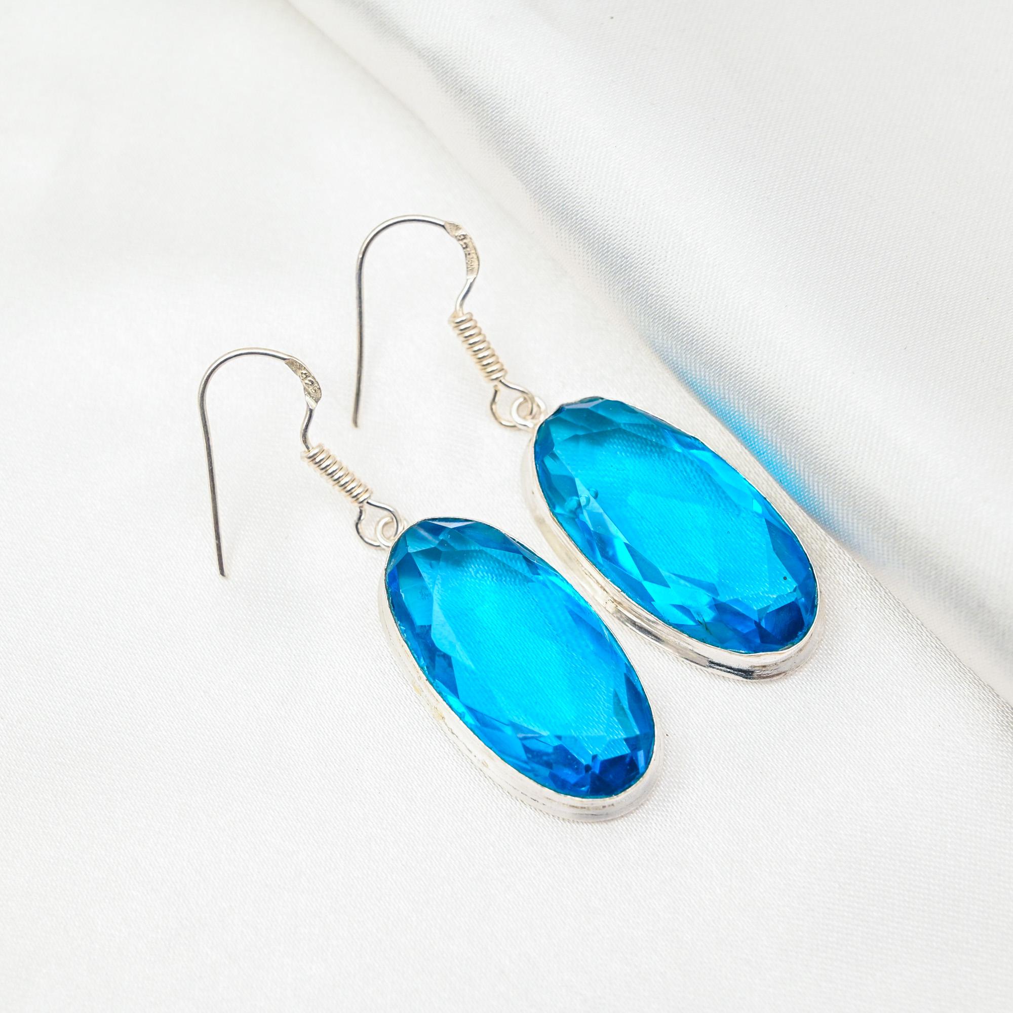 Серьги с голубым топазом, ювелирные изделия из цельного серебра 925 пробы с драгоценными камнями, серьги ручной работы, на День благодарения 2.16 Inches синий
Серьги с голубым топазом, ювелирные изделия из цельного серебра 925 пробы с драгоценными камнями, серьги ручной работы, на День благодарения 2.16 Inches синий