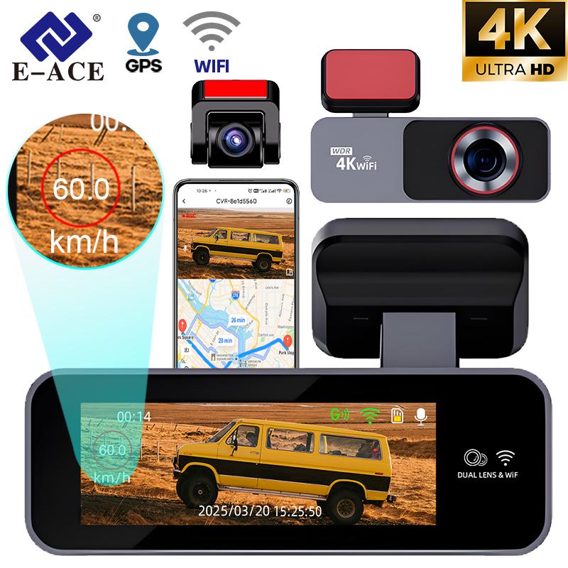 E-ACE 4K Dash Cam Support WiFi GPS Sony IMX678 Night Vision Parking Mode Loop Record 170° Wide Angle Speed Display Mini Car DVR NO TF Card
E-ACE 4K Dash Cam Support WiFi GPS Sony IMX678 Night Vision Parking Mode Loop Record 170° Wide Angle Speed Display Mini Car DVR NO TF Card