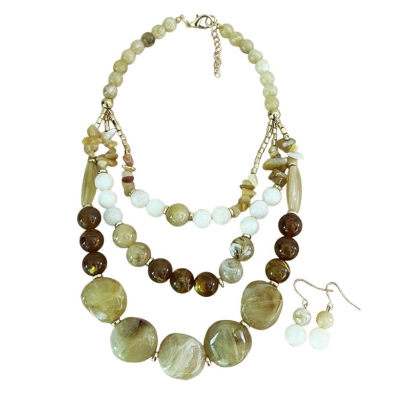Layering Beaded Collarbone Necklace Set with Matching Earrings Fashionable Multi Strand Acrylic Jewelry For Women бежевый
Layering Beaded Collarbone Necklace Set with Matching Earrings Fashionable Multi Strand Acrylic Jewelry For Women бежевый
